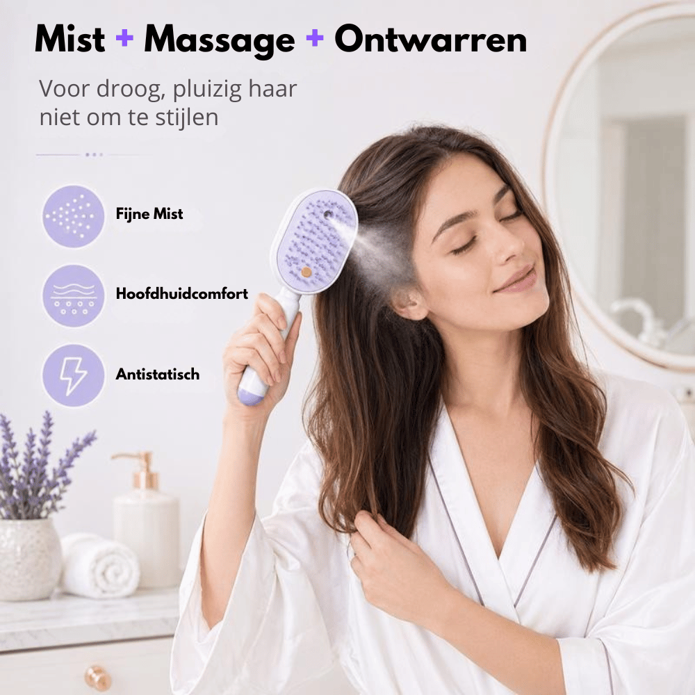 LushVibe — Ontwarringsborstel met hoofdhuidmassage | 50% KORTING