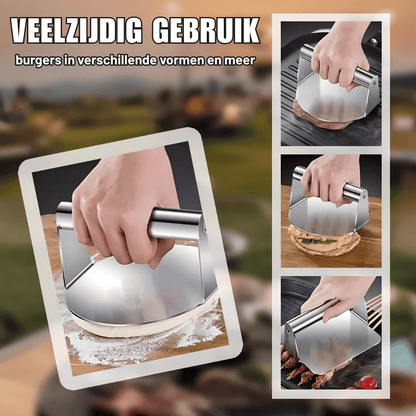 BurgerPress — Roestvrijstalen Vleespers | 1+1 GRATIS