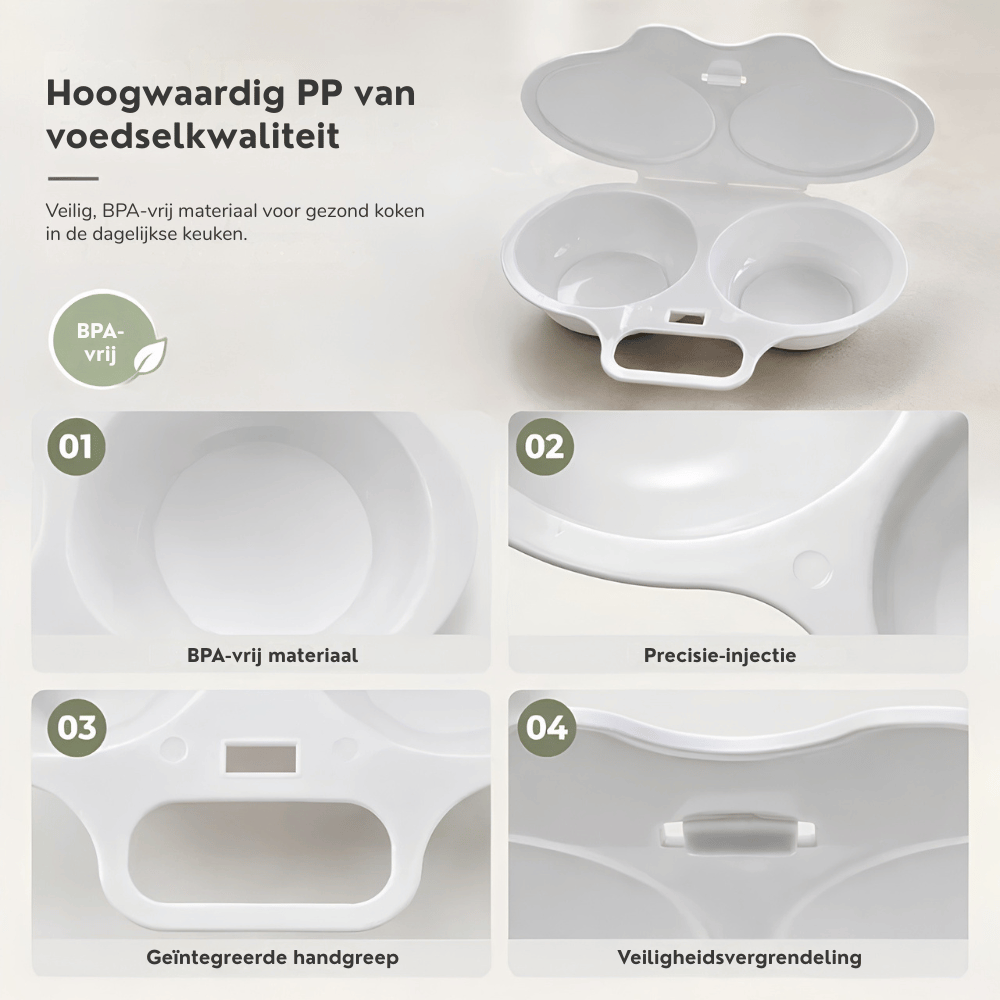 EggMaster — Magnetron Dubbele Eierstomer | 1+1 GRATIS