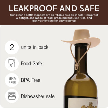 Creatieve cowboyhoed wijnflesstopper | 1+2 GRATIS