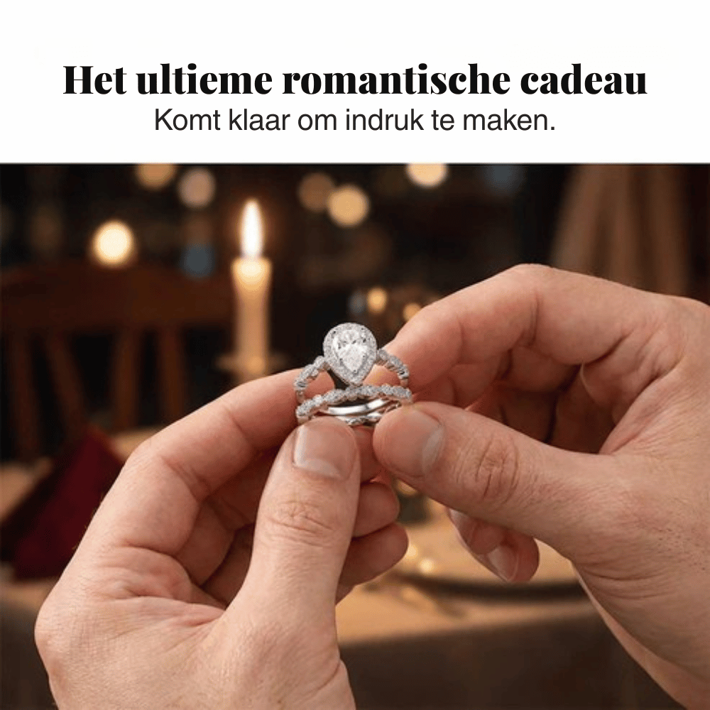 Claire — Vintage Zirkoon Tweedelige Ringenset | 50% KORTING