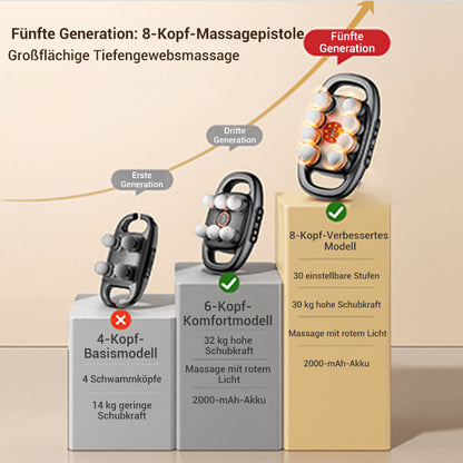 DeepRelief™ 16-Drive massagepistool met 8 opzetstukken