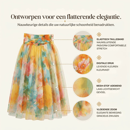 Sofia — Bloemenrok met Klokvorm | 50% KORTING