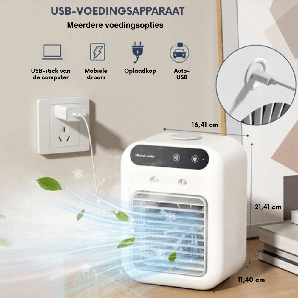 BreezeNest — Draagbare Luchtkoeler | 50% KORTING