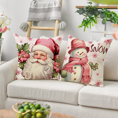 Roze kerstkussenslopen