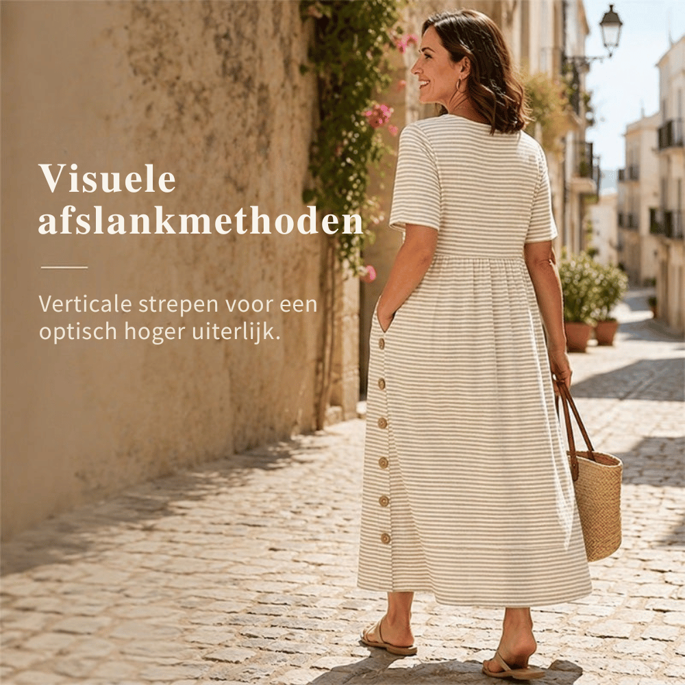 Evie — Gestreepte Maxi Jurk | 50% KORTING