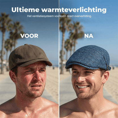 Oliver — Ademende Zomerpet met Zonbescherming Verstelbaar 55–60 cm | 50% KORTING