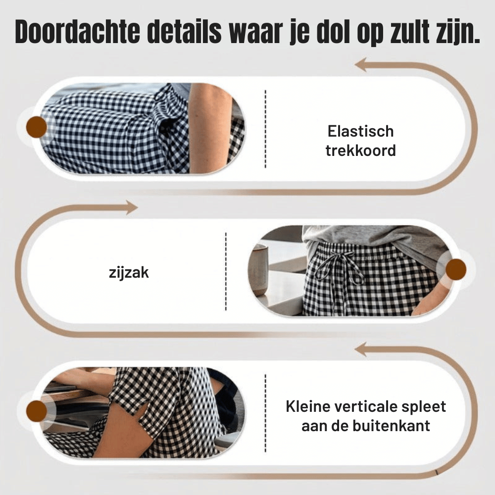 Emma — Geruite Katoenen Capribroek | 50% KORTING