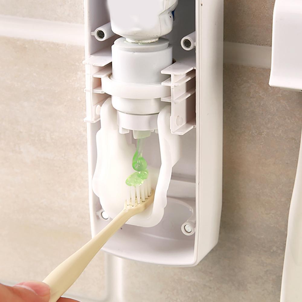 Automatische tandpasta dispenser en tandenborstel houder set