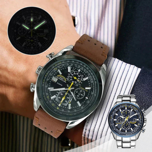 TimeGuard - Multifunctioneel quartz herenhorloge | 50% KORTING