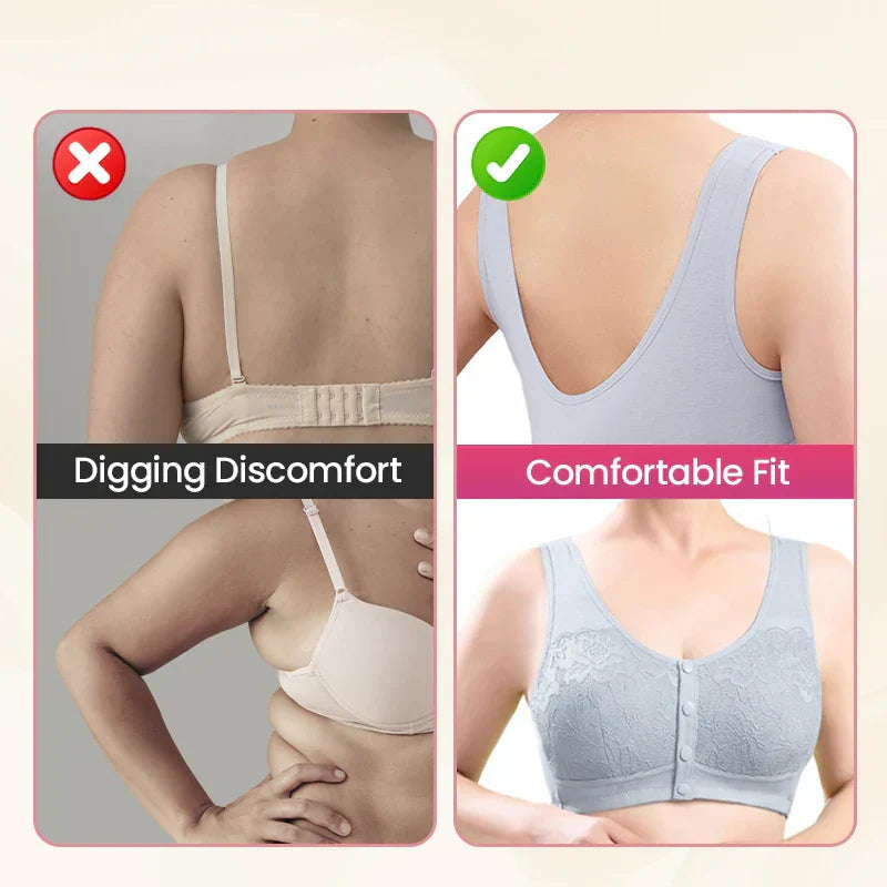 Ava – Draadloze Comfortbeha met Voorzijde Sluiting en Zachte Katoenmengsel