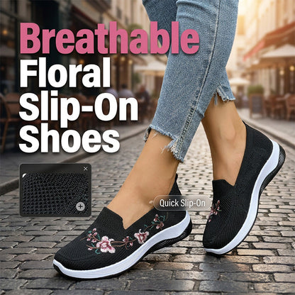 Grace – Dames Ademende Bloemen Mesh Schoenen met Gevoerde Zool