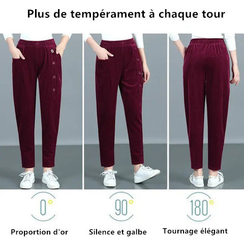 Carol - Dames corduroy broek met hoge taille