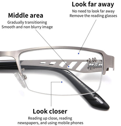 Ultralichte multifocale fotochromatische multifocale leesbril met blauwlichtfilter 2S03