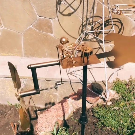 Rockband™ - Handgemaakt metalen drummer windspinner