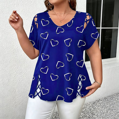 Mia – Dames ademend T-shirt met veterdetails aan de zijkanten