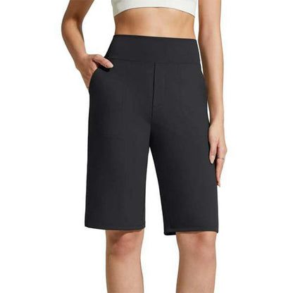 Nina — Dames High Waist Stretch Shorts met Diepe Zakjes
