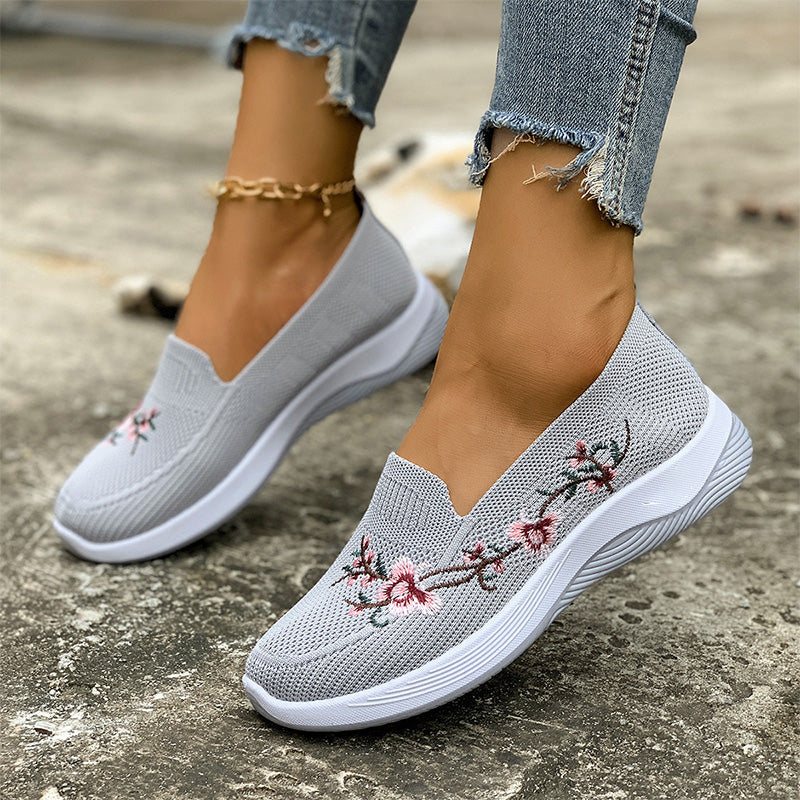 Grace – Dames Ademende Bloemen Mesh Schoenen met Gevoerde Zool