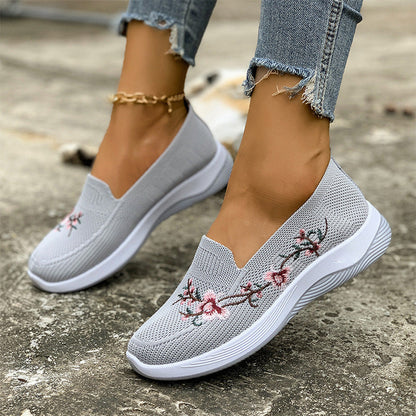 Grace – Dames Ademende Bloemen Mesh Schoenen met Gevoerde Zool