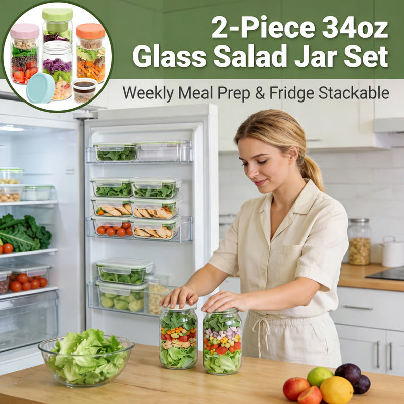 VividVessel – Frisse saladebox glas | 2+1 GRATIS