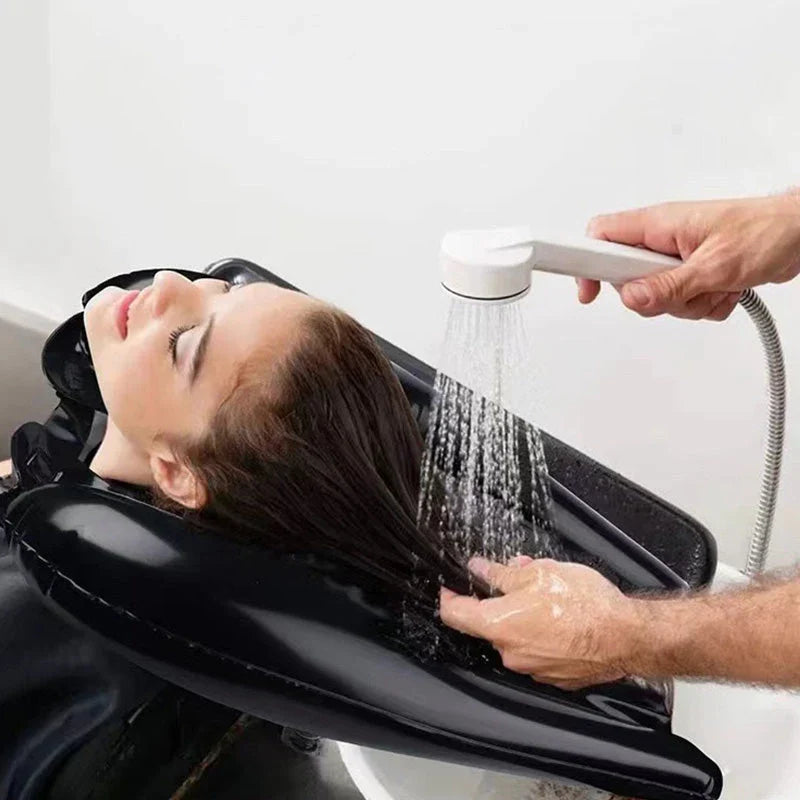 Opblaasbare Haarwasbak — Direct Comfort Hersteld