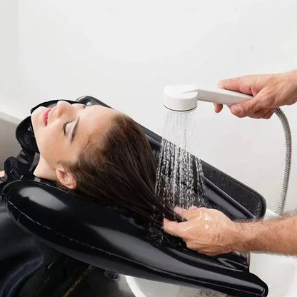 Opblaasbare Haarwasbak — Direct Comfort Hersteld