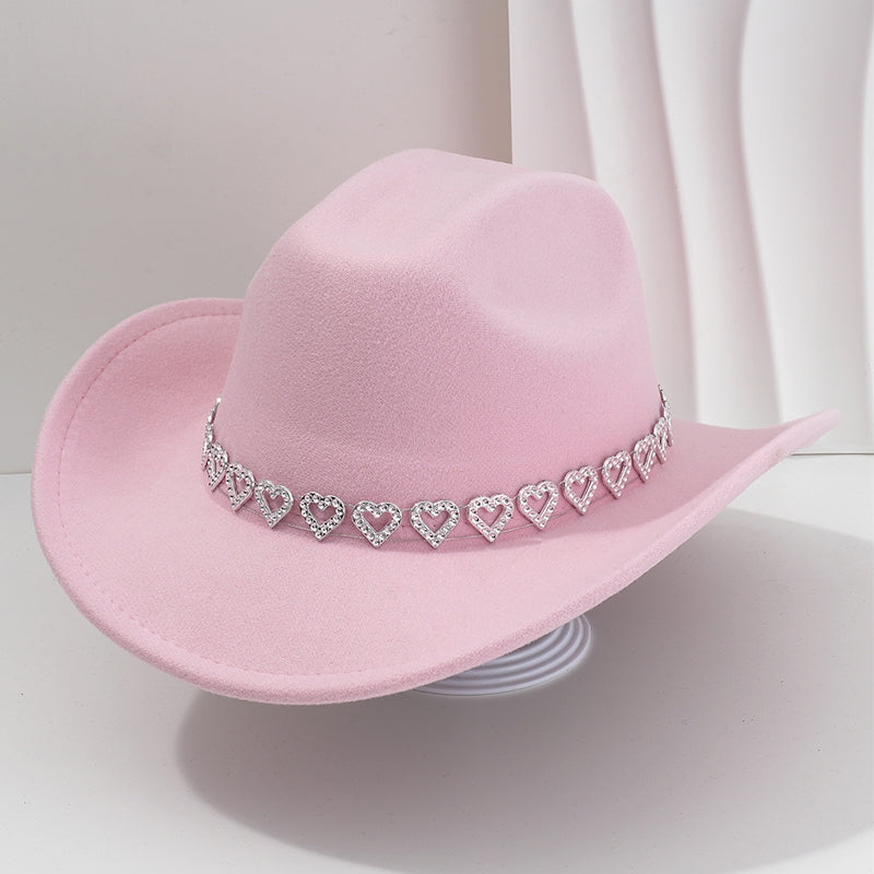 Amelia — Elegante Fedora Hoed met Hart van Strassstenen