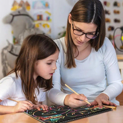 ColorSpark – Regenboog Magisch Kladpapier met Houten Stylus | 1+1 GRATIS