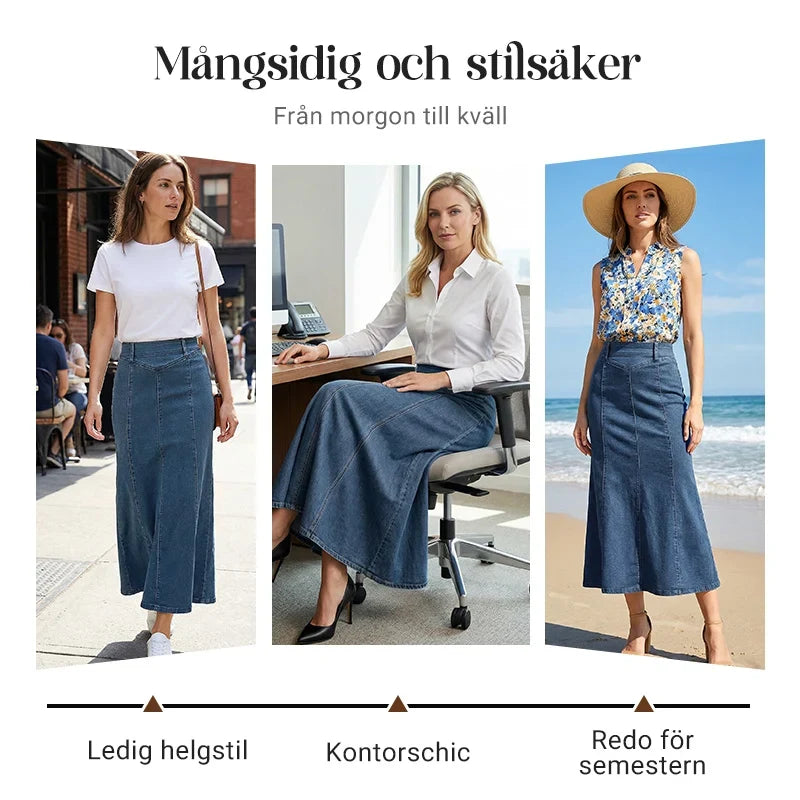 Emily – A-lijn spijkermaxirok met slanke silhouet