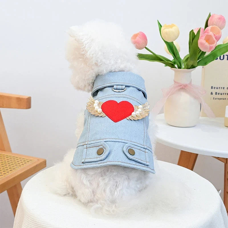 Zachte Denim Hondenjas — Stijl Comfort Vertrouwen