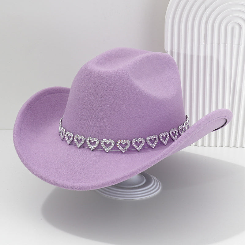 Amelia — Elegante Fedora Hoed met Hart van Strassstenen