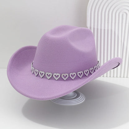 Amelia — Elegante Fedora Hoed met Hart van Strassstenen
