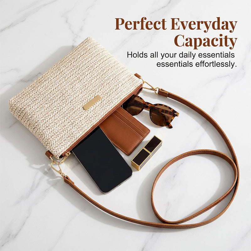 Ava – Gevlochten Schouderclutch met Metalen Glans