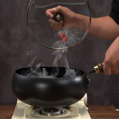 Premium Gesmede Stalen Wok – Ontketen de Meesterschap van Smaak