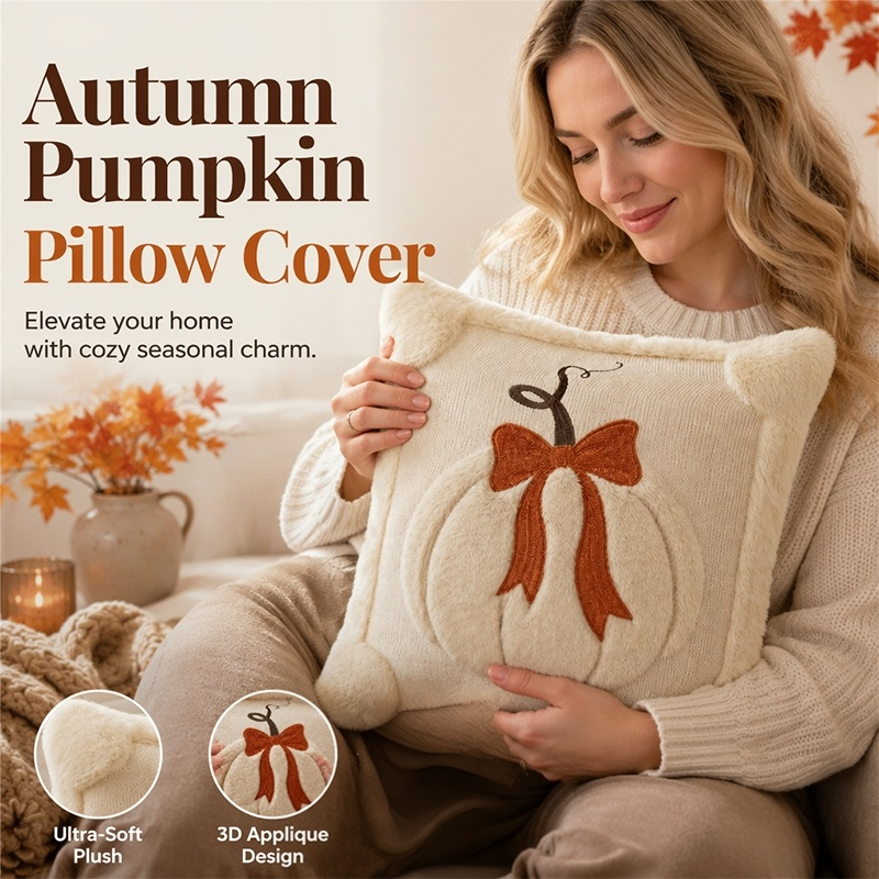 Herfst Pluche Kussensloop – Gezellige Warmte in Elk Moment