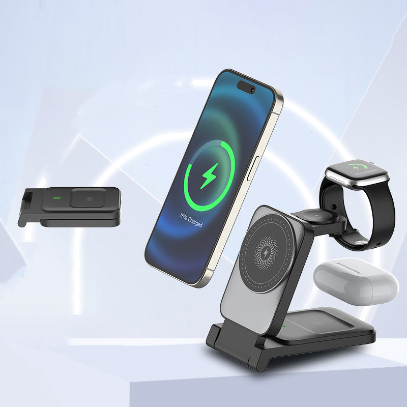 Voltiva 3-in-1 Opvouwbare Draadloze Power Hub – Moeiteloze Stroomvoorziening voor Alle Apparaten