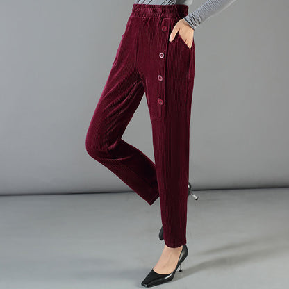 Carol - Dames corduroy broek met hoge taille