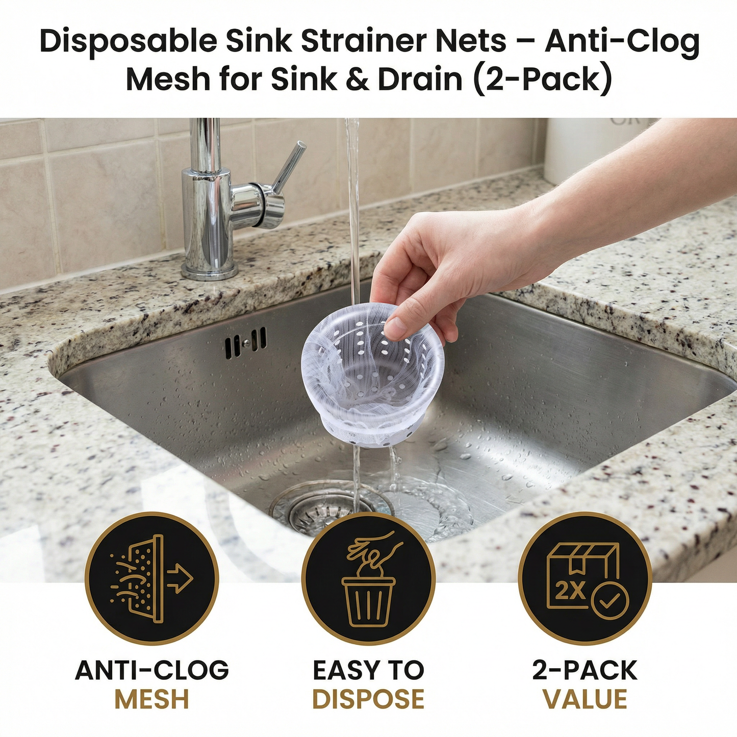 ClearFlow — 100 stuks Wegwerp Afvoernetten | 1+1 GRATIS
