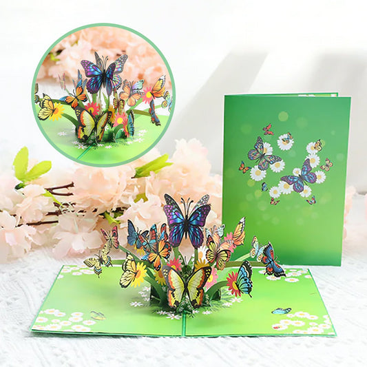 Pop-upkaart met kleurrijke vlinders