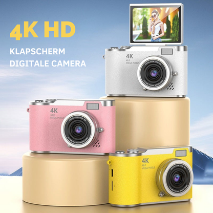 VisionFlip – 4K HD digitale camera met draaibaar scherm | 50% RABATT