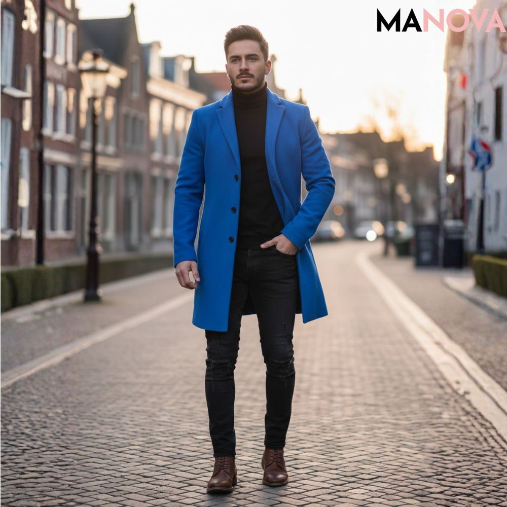 Thomas – Effen herenjas met knopen | 50% KORTING