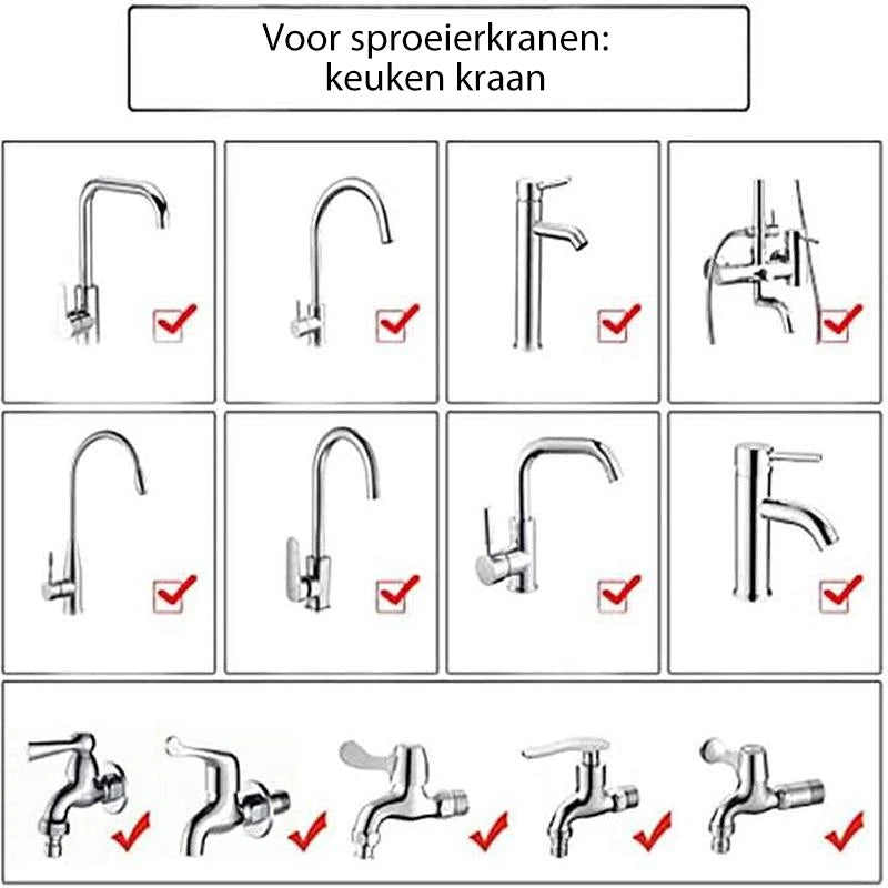 Spatwaterdichte Universele Schuimende Kraan