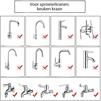 Spatwaterdichte Universele Schuimende Kraan