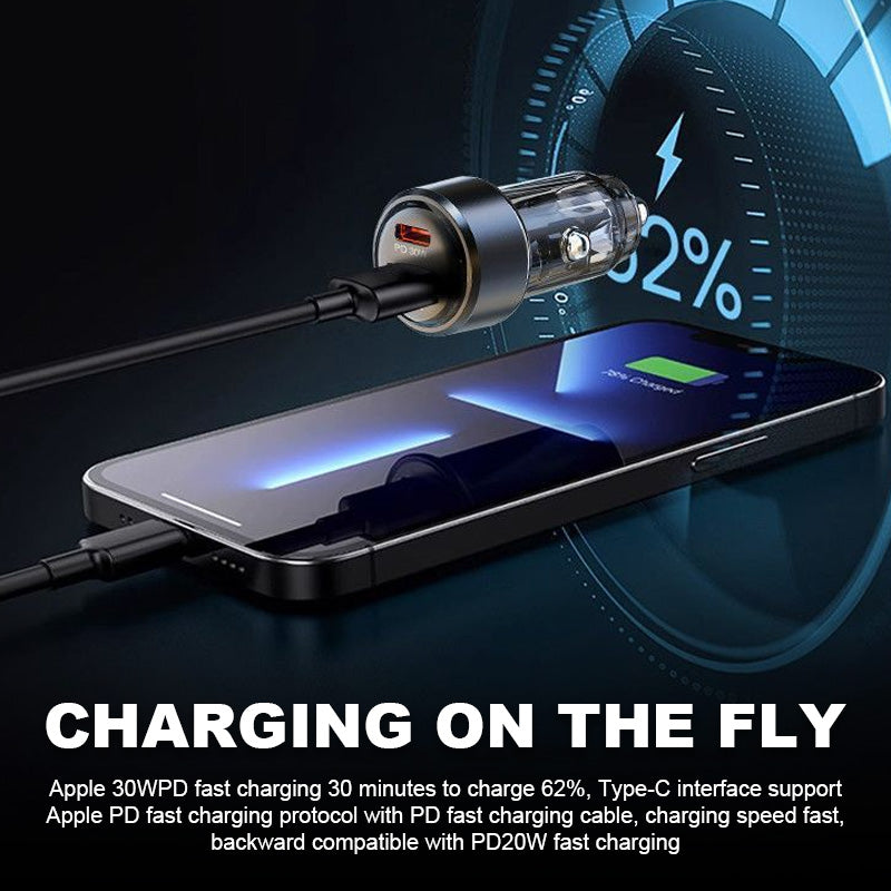 Dubbele snellaadaansluitingen van 30 W voor de auto