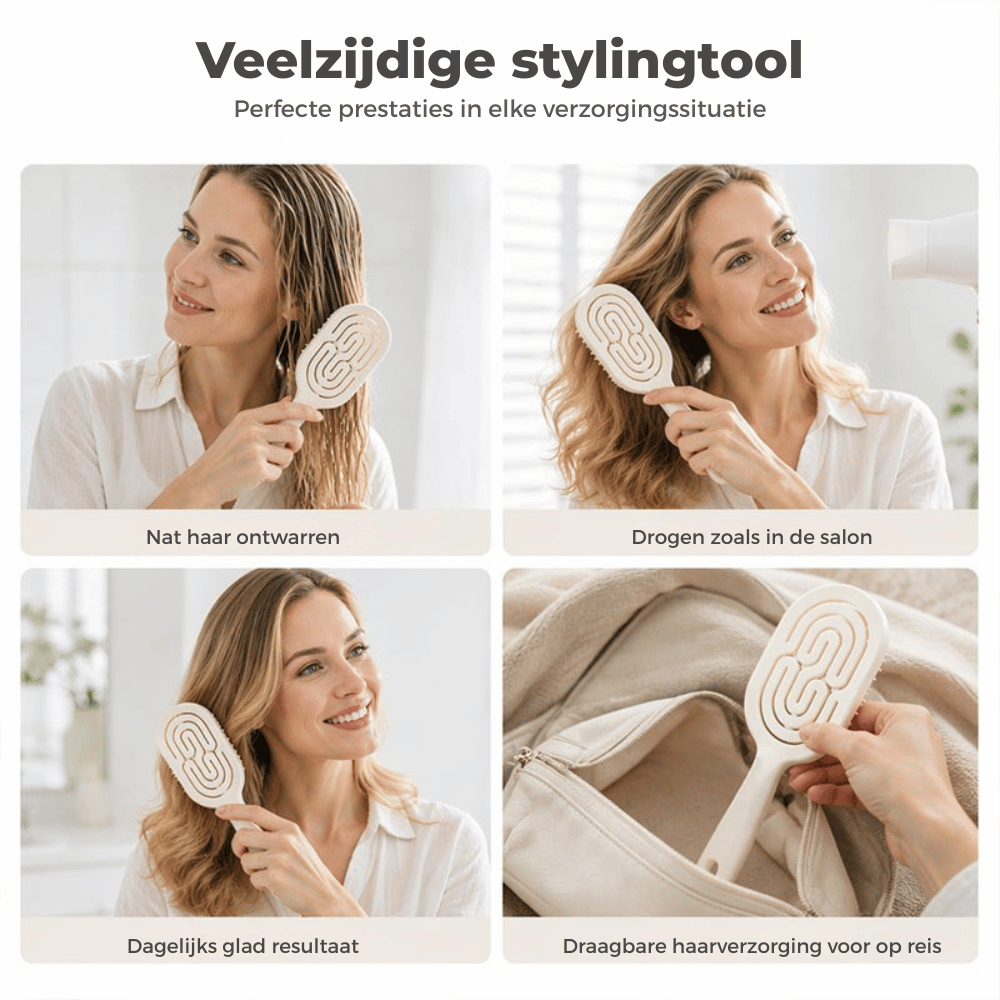 CleanSweep — Zelfreinigende Ontklittende Haarborstel | 1+1 GRATIS