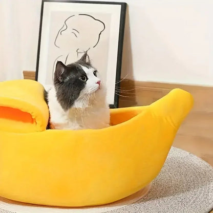 Het gezellige banaan -vormige bed voor je harige vriend!