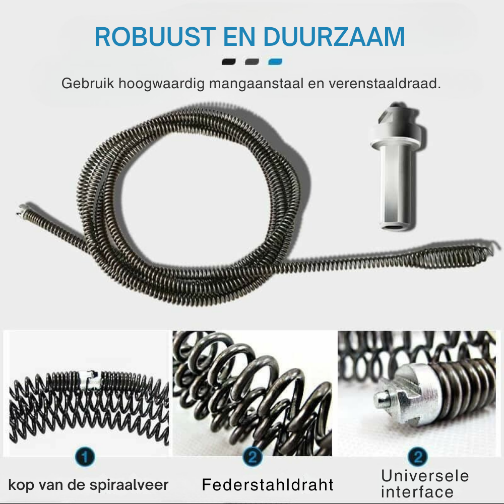 FlexiClear Pro – Afvoerontstoppingsveer boormachine | 50% KORTING