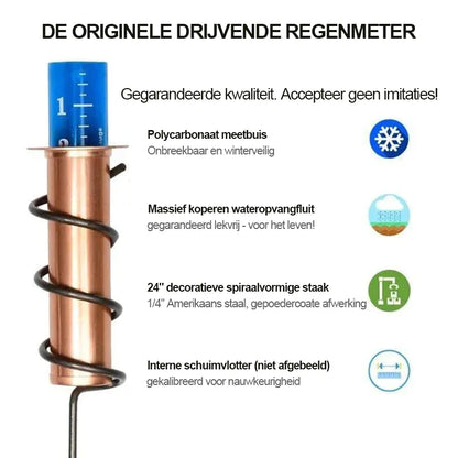 Regenmeter van koper