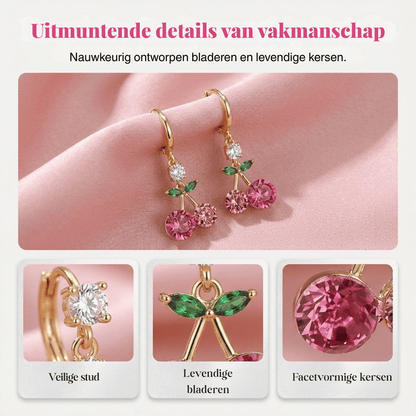 Rosalie — Kristal Cherry Oorbellen | 50% KORTING