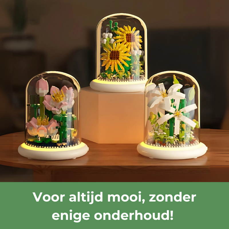 Glazen Bloem Puzzelset - Creëer Onderhoudsvrije Tuindecoratie